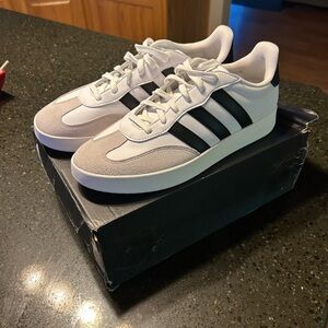 Adidas Barreda Men's White and Black Striped Sneakers